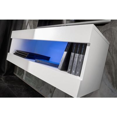 Meuble TV Komodee TIVOLI RTV2 Espace ouvert - Blanc Blanc 35 x 100 x 36 cm