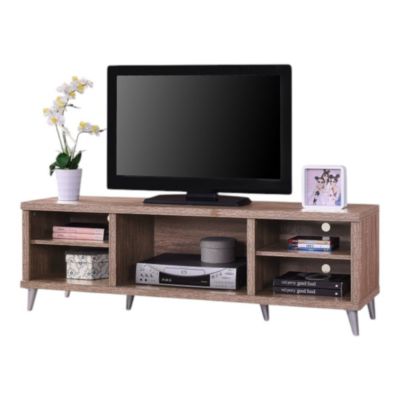 Meuble TV KONYA 142 cm avec 5 niches coloris Sonoma.