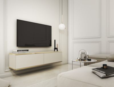 Meuble TV Élégant - Design Moderne Avec Fonction Push-to-open. 135 X 30 X 32 Cm