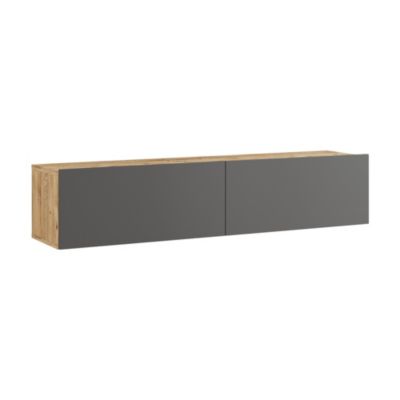 Meuble TV Lapinlahti à 2 portes 29,5 x 140 x 31,5 cm effet bois de pin / anthracite en.casa