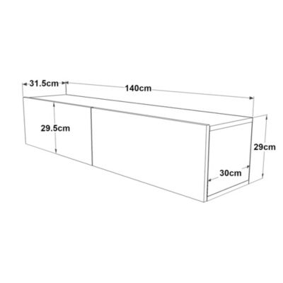 Meuble TV Lapinlahti à 2 portes 29,5 x 140 x 31,5 cm effet bois de pin / anthracite en.casa