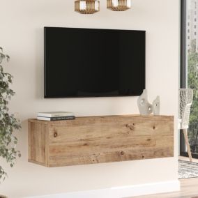 Meuble TV Lapinlahti à porte 29,5 x 100 x 31,5 cm effet bois de pin en.casa