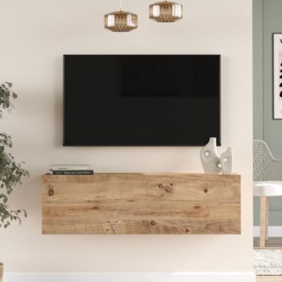 Meuble TV Lapinlahti à porte 29,5 x 100 x 31,5 cm effet bois de pin en.casa