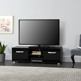 Meuble TV Laugar Panneau de Particules 120 x 40 x 38 cm Noir en.casa