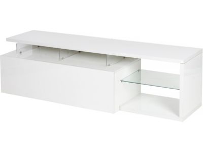 Meuble TV LED laqué "Penny"  150 x 41 x 38 cm  Blanc