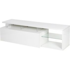 Meuble TV LED laqué "Penny"  150 x 41 x 38 cm  Blanc