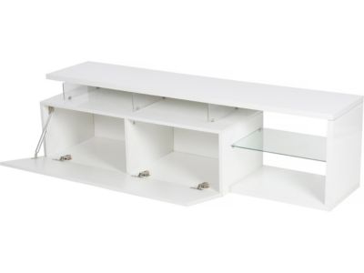 Meuble TV LED laqué "Penny"  150 x 41 x 38 cm  Blanc