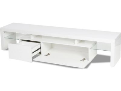 Meuble TV LED laqué "Tina"  187.5 x 34 x 38 cm  Blanc