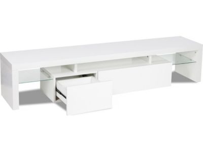 Meuble TV LED laqué "Tina"  187.5 x 34 x 38 cm  Blanc