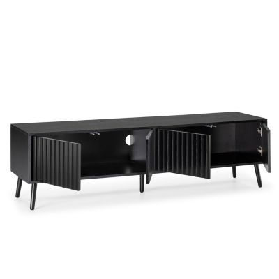 Meuble TV Lluvia 4 portes couleur noir