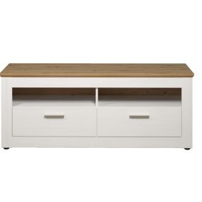 Meuble TV - Mélaminé - Naturel-Blanc - 148 - 59 - 45 cm