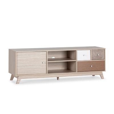 Meuble TV Maia 1 porte et 3 tiroirs multicolores