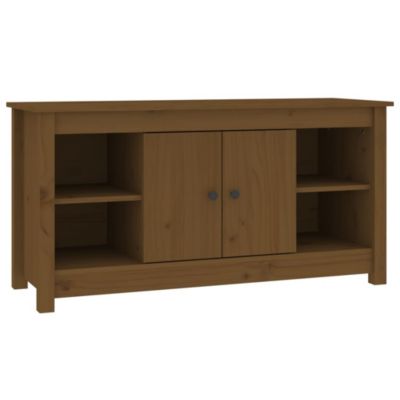 Meuble TV Marron miel 103x36,5x52 cm Bois de pin massif - Prolenta Premium