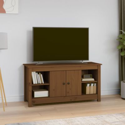 Meuble TV Marron miel 103x36,5x52 cm Bois de pin massif - Prolenta Premium