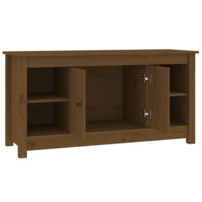 Meuble TV Marron miel 103x36,5x52 cm Bois de pin massif - Prolenta Premium