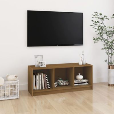 Meuble TV Marron miel 104x33x41 cm Bois de pin massif - Prolenta Premium