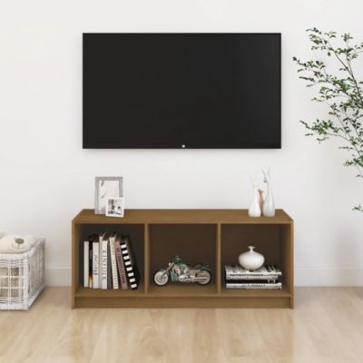 Meuble TV Marron miel 104x33x41 cm Bois de pin massif - Prolenta Premium