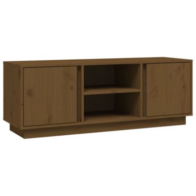 Meuble TV Marron miel 110x35x40,5 cm Bois de pin massif - Prolenta Premium