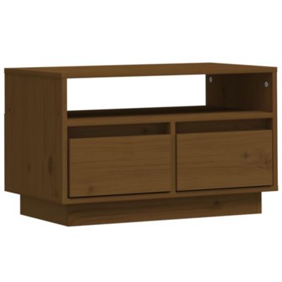 Meuble TV Marron miel 60x35x37 cm Bois de pin massif - Prolenta Premium