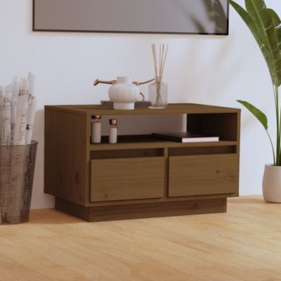 Meuble TV Marron miel 60x35x37 cm Bois de pin massif - Prolenta Premium