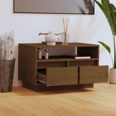 Meuble TV Marron miel 60x35x37 cm Bois de pin massif - Prolenta Premium