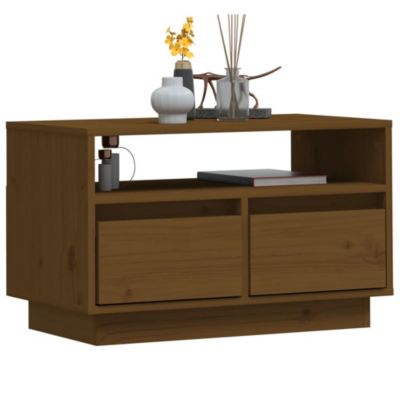 Meuble TV Marron miel 60x35x37 cm Bois de pin massif - Prolenta Premium