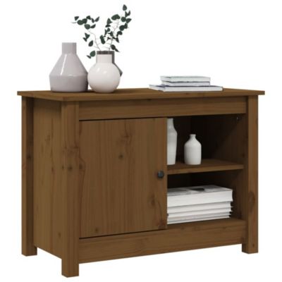 Meuble TV Marron miel 70x36,5x52 cm Bois de pin massif - Prolenta Premium
