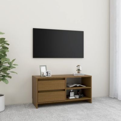 Meuble TV Marron miel 80x31x39 cm Bois de pin massif - Prolenta Premium