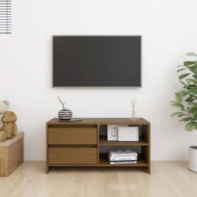 Meuble TV Marron miel 80x31x39 cm Bois de pin massif - Prolenta Premium