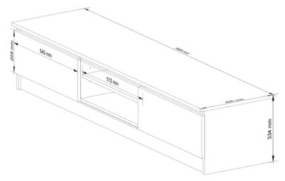 meuble tv marron porte blanche 160 cm 2 portes 2 étagères 160x40x33 cm