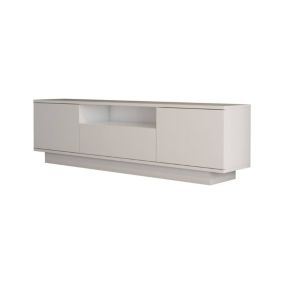 Meuble TV Matar, Buffet de salon, Armoire basse pour TV, Base murale de rangement, 160x30h45 cm, Blanc