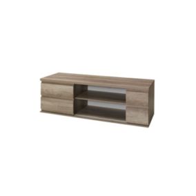 Meuble TV MIRO - 2 niches - Coloris chêne - 165 x 52 x 55 cm