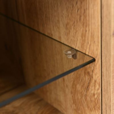 Meuble TV Moderne avec LED et Compartiments ouverts, Structure MDF Robuste, design Contemporain - Naturel