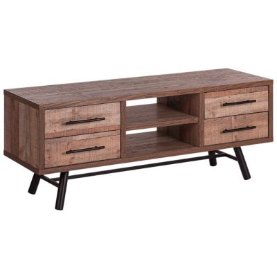Meuble TV moderne en bois foncé avec 4 tiroirs ATLANTA