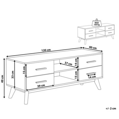 Meuble TV moderne en mdf bois clair FLORIDA