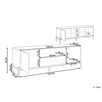 Meuble TV moderne en mdf bois clair MOINES