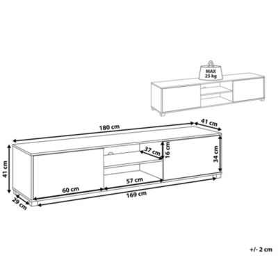 Meuble TV moderne en panneau de particules de bois bois clair LINCOLN