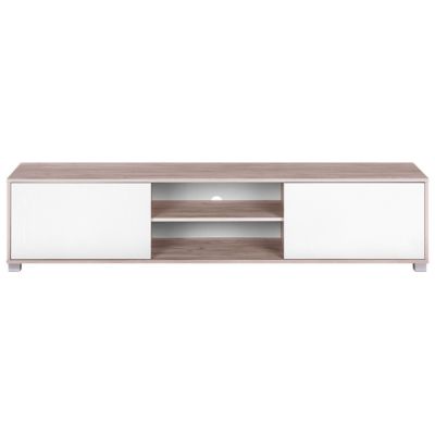 Meuble TV moderne en panneau de particules de bois bois clair LINCOLN