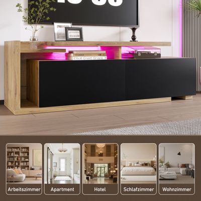 Meuble TV Modulaire Et Extensible - Avec LED Et Module Mobile - Jusqu'à 2 M De Longueur