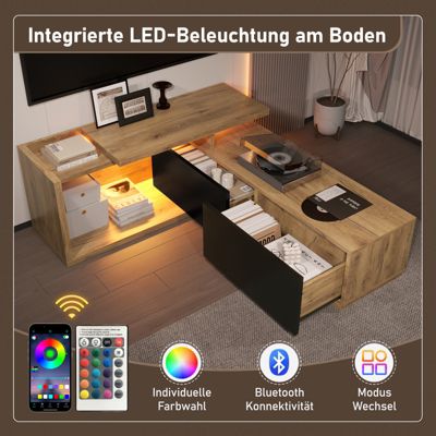 Meuble TV Modulaire Et Extensible - Avec LED Et Module Mobile - Jusqu'à 2 M De Longueur
