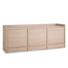 Meuble TV Moscu avec 3 Portes, Couleur Chêne, 139 cm (Largeur)