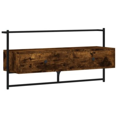 Meuble TV mural chêne fumé 100,5x30x51 cm bois d'ingénierie - Prolenta Premium