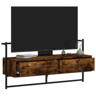 Meuble TV mural chêne fumé 100,5x30x51 cm bois d'ingénierie - Prolenta Premium