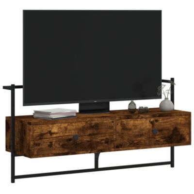 Meuble TV mural chêne fumé 100,5x30x51 cm bois d'ingénierie - Prolenta Premium