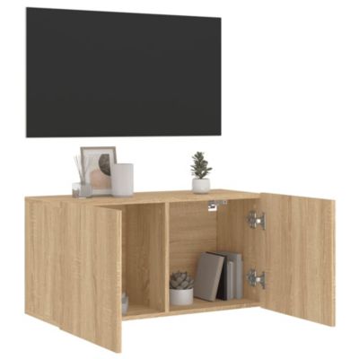 Meuble TV mural chêne sonoma 80x30x41 cm - Prolenta Premium