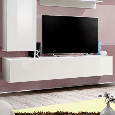 Meuble TV Mural Design "Fly I" 170cm Blanc