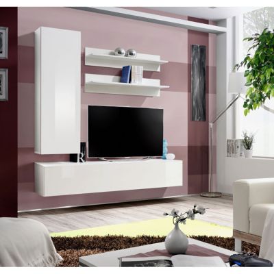 Meuble TV Mural Design "Fly I" 170cm Blanc