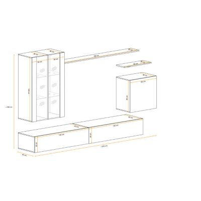 Meuble TV Mural Design "Switch XII" 270cm Blanc