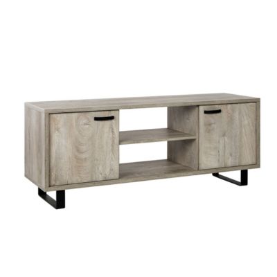 Meuble TV NEWTON  Chene clair avec 2 portes, 2 tiroirs et niches  L170 x H68 x P50 cm