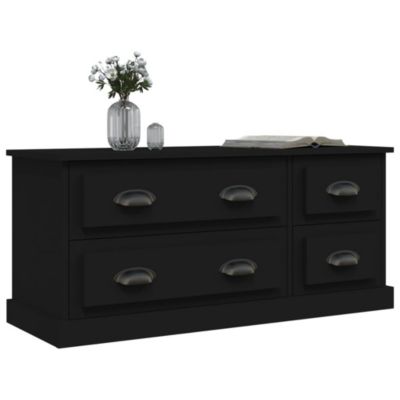 Meuble TV noir 100x35,5x45 cm bois d'ingénierie - Prolenta Premium